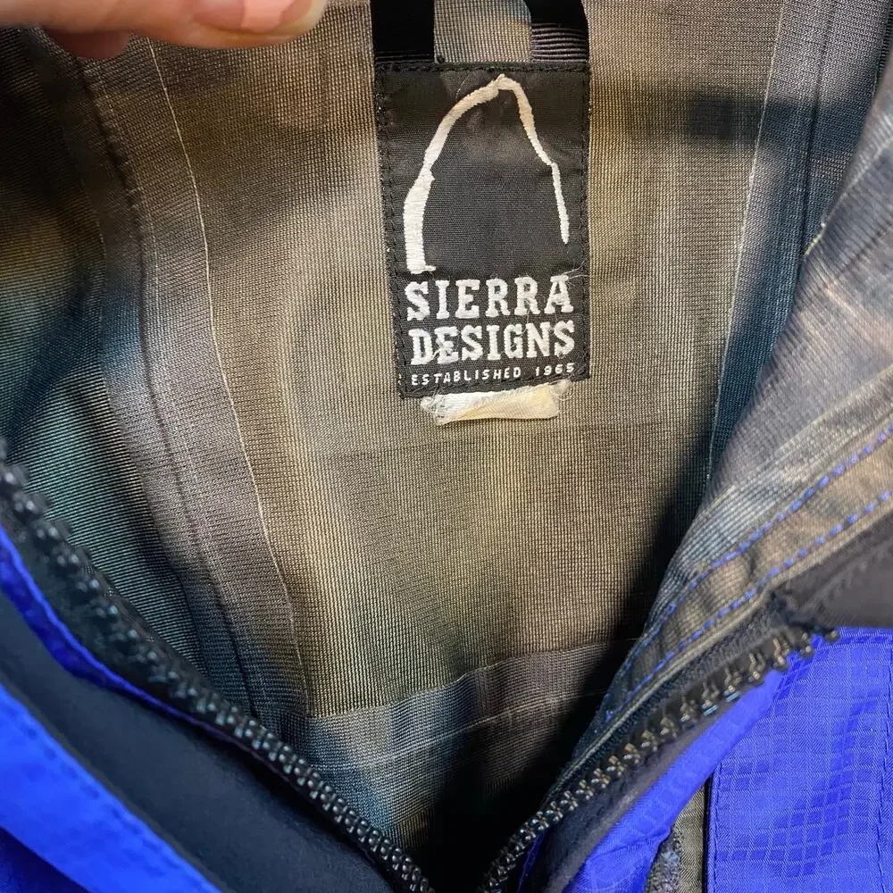 Sierra Designs Men's Size XL Gore Tex Black Blue Rain Jacket Windbreaker Hooded - Picture 9 of 9
